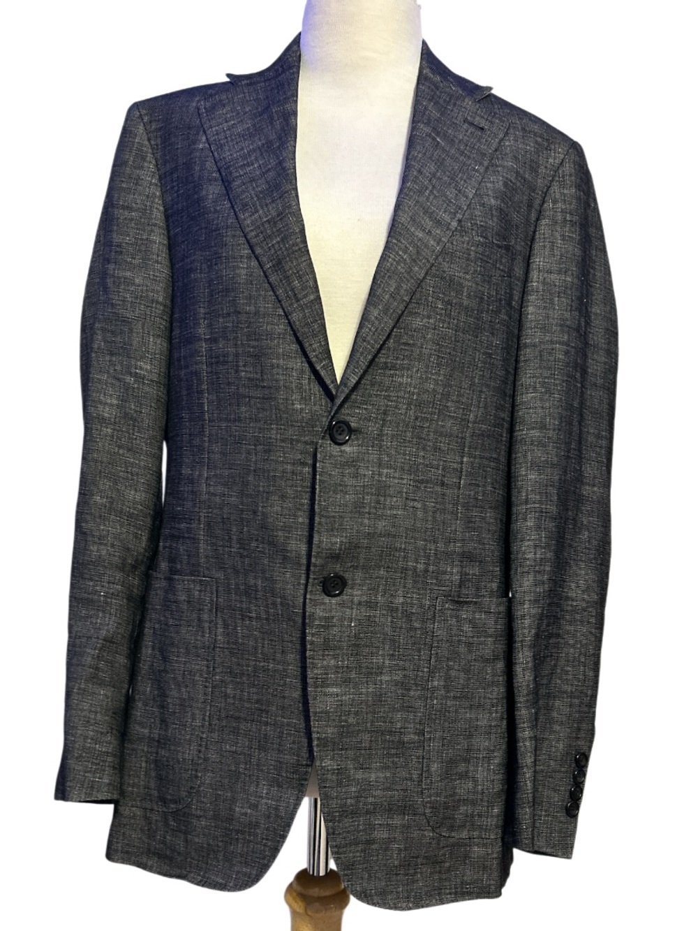 CANALI KEI Collection Men's Gray Sport Coat Size 50R Linen Wool Blend Italy